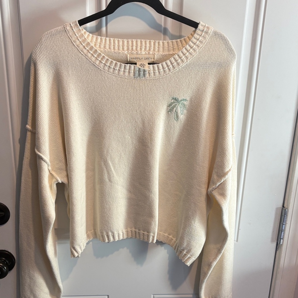 Harper & Grey Cream Crew Neck Sweater